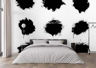 Abstract paint splashes set for design use. Splatter template set. Brushes vector illustration background. Wall mural