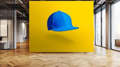 Blank cap in perspective view. Snapback on background. Blank baseball snap back cap for your design. Mock up hat cap for you logo, brand identity etc. Wall mural