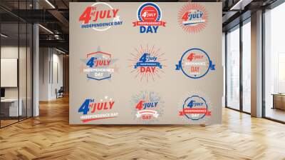 Independence Day 4 th of July, USA. Logo independence day United States of America, 4 th July Wall mural