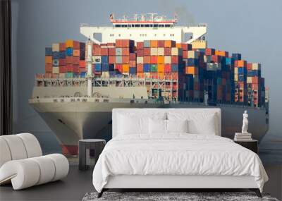 front view of a large container ship Wall mural