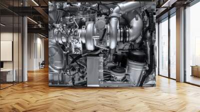 mechanical diesel engine background Wall mural