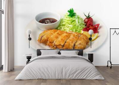 Tonkatsu or Fried Pork with tonkatsu sweet sauce Wall mural