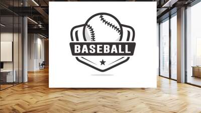 Baseball logo template Wall mural