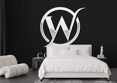 Letter W initial logo template Wall mural