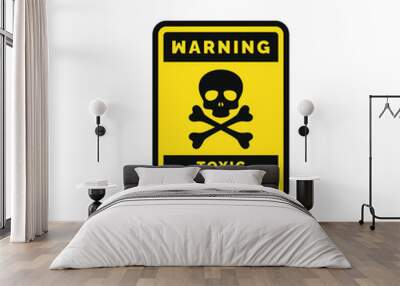 Toxic hazard caution warning symbol design vector Wall mural