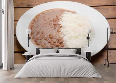 Rice and beans. Typical plate food of Brazil.  Wall mural