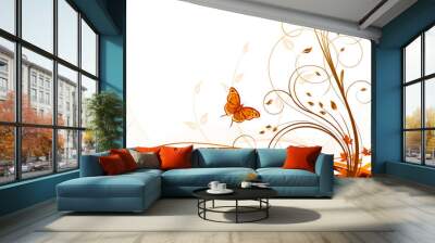 Floral background vector Wall mural