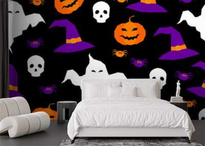 Happy halloween seamless pattern background. Wall mural