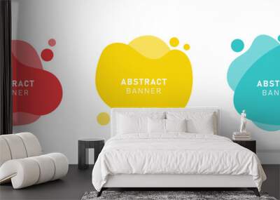 Set of modern flat abstract liquid blob banner Wall mural