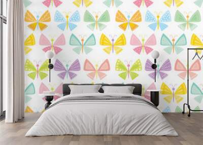 Colorful butterfly pattern Wall mural