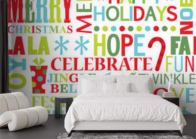 festive christmas seamless pattern design Wall mural