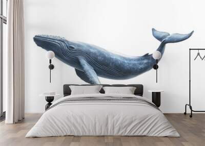 Photography of Majestic Blue Whale  Plain Transparent isolated png Background Wall mural