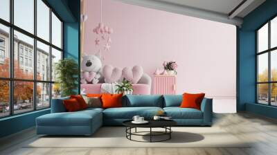 Valentine interior room have sofa and home decor for valentine's day. Wall mural