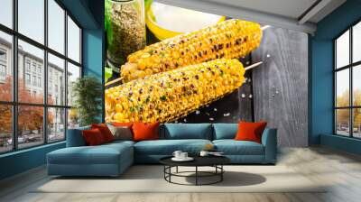 Delicious grilled corn Wall mural