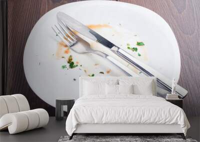 Empty plate left after dinner Wall mural