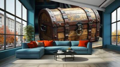 Image of a pirate's treasure chest Wall mural