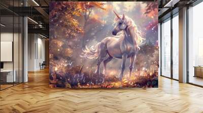 Magical and Inspiring cute Unicorn Wall mural