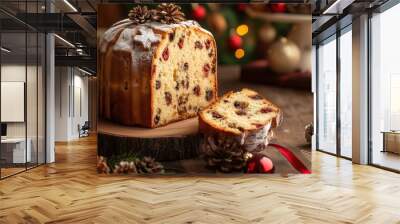 panettone and christmas cake Wall mural