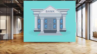 bank building vector illustration with flat design style Wall mural