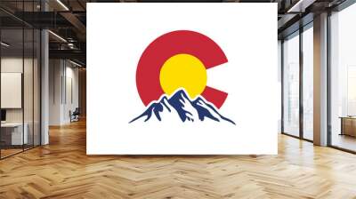 colorado logo with mountain vector illustration Wall mural