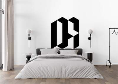 DA geometric and futuristic concept high quality logo design Wall mural