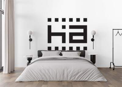 HA urban abstract concept initial logo which is good for digital branding or print Wall mural