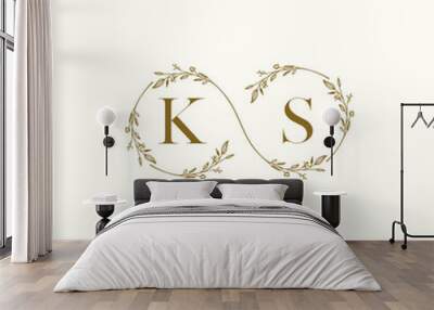 KS infinity wedding logo initial logo design which is good for branding Wall mural