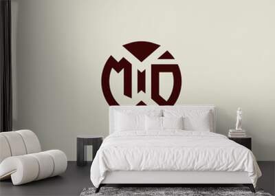 MO circle geometric concept initial design which is good for digital branding or print Wall mural