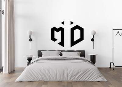 MO geometric abstract concept logo initial concept with high quality logo design Wall mural