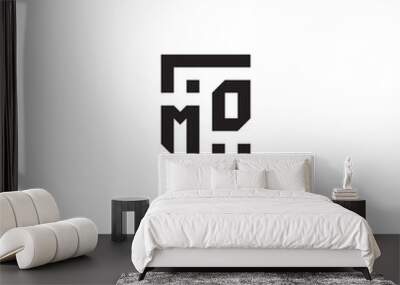 MO geometric square concept initial logo with high quality design Wall mural