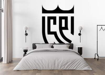 SP crown shield initial luxury and royal logo concept Wall mural