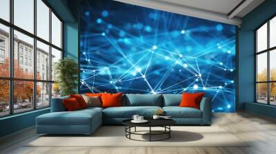 Abstract Blue Network Background Wall mural