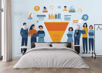 Business and Marketing Strategy Illustration Wall mural