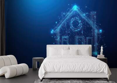 Digital House Illustration Wall mural