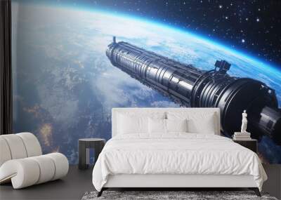 Spaceship Orbiting Earth Wall mural