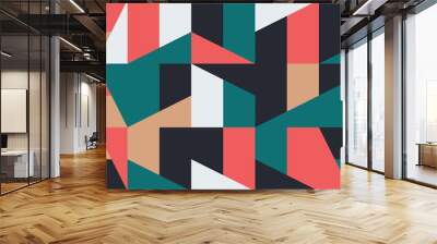 Abstract geometric vector pattern design with simple shapes Wall mural