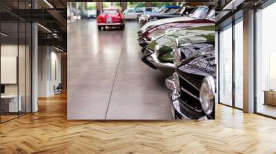 Close-up of headlights of luxurious vintage vehicle Wall mural