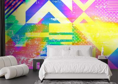 colourful glitch abstract background Wall mural