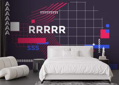 Space for text minimal geometric web banner design Wall mural