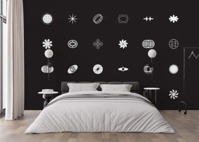 universal trend halftone geometric shapes set Wall mural