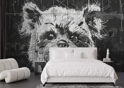 black and white graffiti  Wall mural