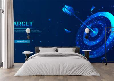 Target. A target consisting of polygons. target in a futuristic polygonal style with a skeleton, low-poly triangles.  Wall mural