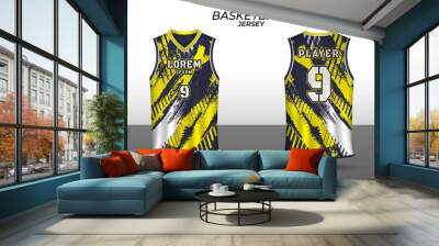 Basketball jersey design template. Uniform front and back. Sports jersey vector. Wall mural