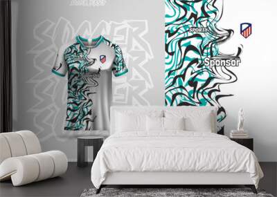 Football jersey design template, suitable for jersey design, background, poster. Wall mural