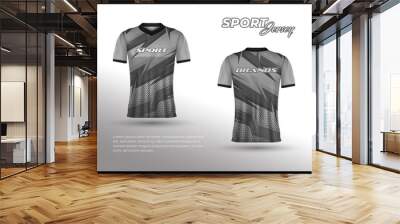 Football jersey design. Front back t-shirt design. Templates for team uniforms. Sports design for football, racing, cycling, gaming jersey. Vector Wall mural