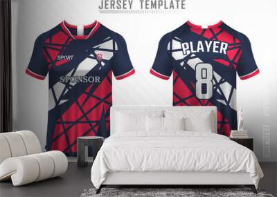 Front back tshirt design. Sports design for football, racing, cycling, gaming jersey vector.	
 Wall mural