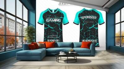 Front back tshirt design. Sports design for football, racing, cycling, gaming jersey vector. Wall mural