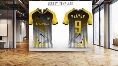 Front back tshirt design. Sports design for football racing cycling gaming jersey vector. Wall mural