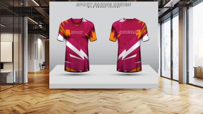 Front back tshirt design. Sports design for racing, cycling, gaming jersey vector. Wall mural