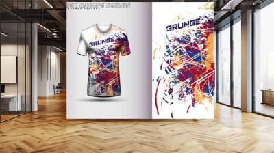 Front racing shirt design. Sports design for racing, cycling, jersey game vector . Wall mural